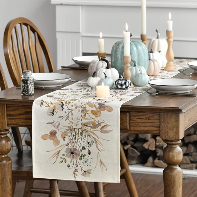 Artoid Mode 210 GSM Fall Table Runner 13x36 Inch Home Party Decor | Wildflower - Image 3