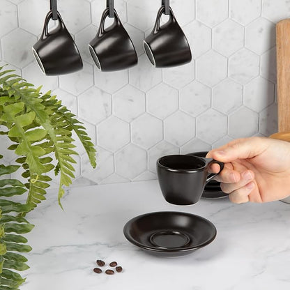 ANGELENO Coffee Espresso Cups Set of 4, 2.7oz Porcelain Ceramic Demitasse Cups - Image 2