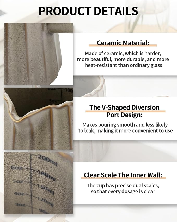 2 Pack Ceramic Espresso Cups, 6oz Dark Brown Espresso Shot Glasses, V-Shaped - Image 3