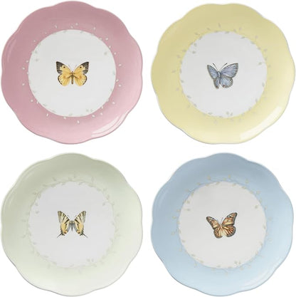 Lenox Dessert Plate Set, Lenox Butterfly Meadow Colors Collection 4-Piece by Lenox