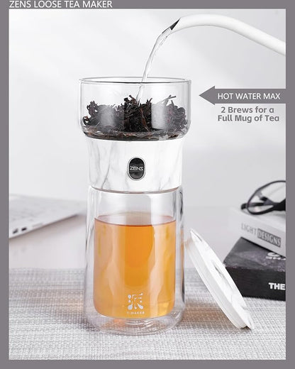 ZENS Modern One Touch Tea Maker, Glass Tea Infuser Pot - Image 3