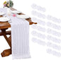 12 Pack White Cheesecloth Table Runner 35 x 120 Inch | Boho Gauze Fabric by RestfulGlow