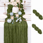2 Pack Olive Green Cheesecloth Table Runner 17x108 Inch Boho Rustic Semi Sheer by Unknown