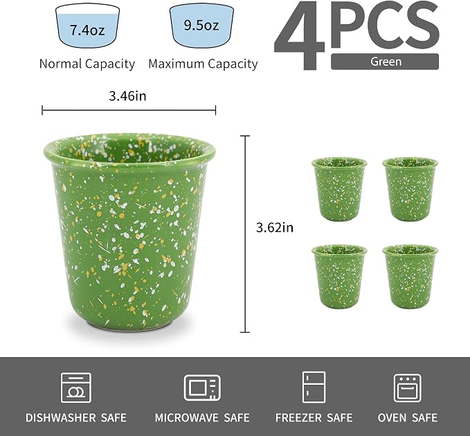 Coffee Cups 10oz Set of 4, Coffee Mugs - Image 2