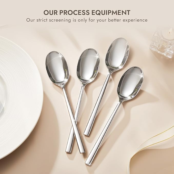 24 Piece Dinner Spoons Set, Stainless Steel Spoons | Forged Stainless Steel - Image 4