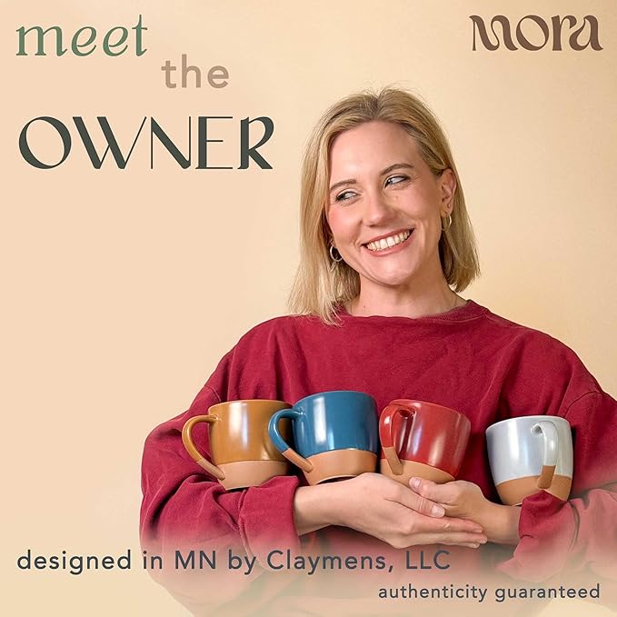 Mora Ceramic Artisan Matte Large Latte Mug Set of 4, 16oz - Image 3