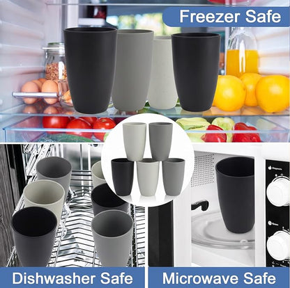 20 OZ Wheat Straw Cups Set of 6, Unbreakable Water Cup, Alternative to Plastic - Image 5