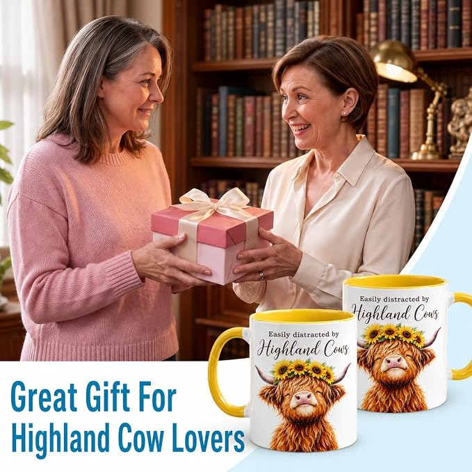 Hyturtle Highland Cow Coffee Mug, Cute Scottish Cow Gift - Image 6