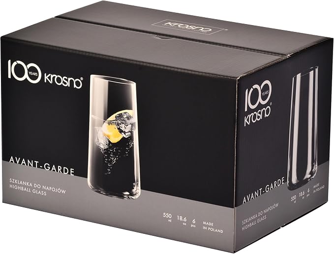 Krosno Water Glasses Set of 6, 18.3 oz, Avant-Garde Collection | Drinking - Image 3