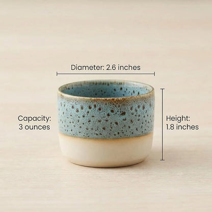 Ceramic Espresso Cups 3oz Small Modern Coffee Cup Thick Walled, Handleless - Image 2