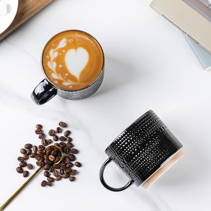 GBhome 12OZ Stackable Coffee Mugs, Ceramic Coffee Mugs - Image 3