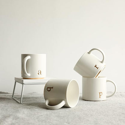 COLLECTIVE HOME Ceramic Coffee Mug, 15 oz Monogram Cup - Image 6