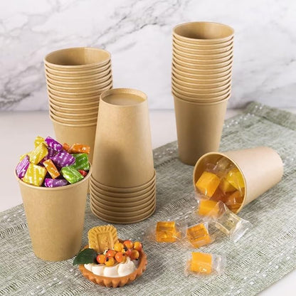 LITOPAK 240 Pack Disposable Coffee Cups, 12 oz Kraft Paper Cups | Large bulk - Image 5
