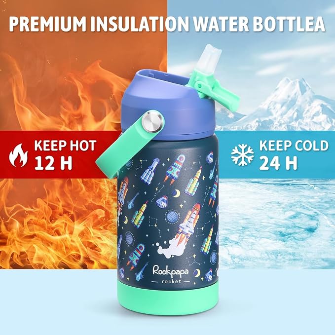 rockpapa 2 Pack Kids Insulated Water Bottle - Image 2