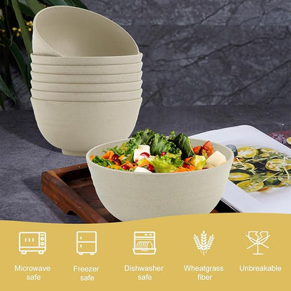 Unbreakable Cereal Bowls, Unbreakable Plastic Bowls Alternatives Set of 8 - Image 4