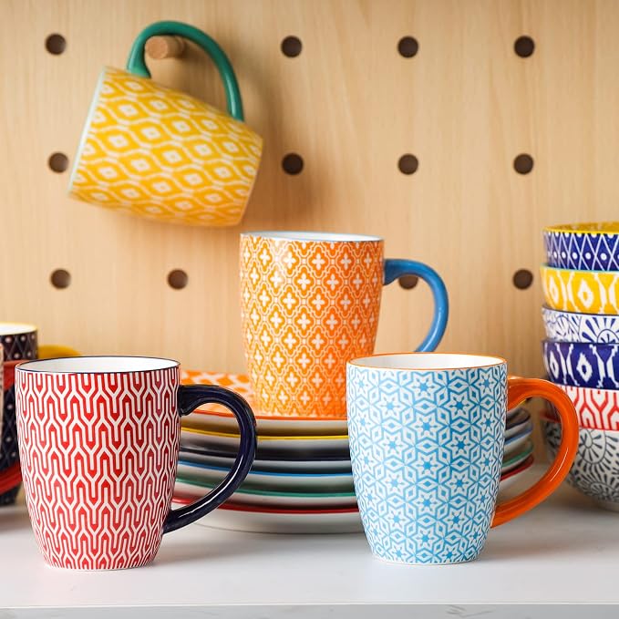 Selamica 16 oz Porcelain Coffee Mugs Set of 6, Coffee Cups Ceramic - Image 7