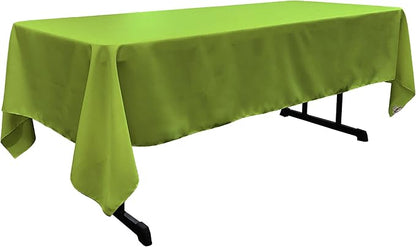 LA Linen Polyester Poplin Washable Rectangular Tablecloth, Stain and Wrinkle Resistant Table Cover 60x126, Fabric Table Cloth for Dinning, Kitchen, Party, Holiday 60 by 126-Inch, Lime