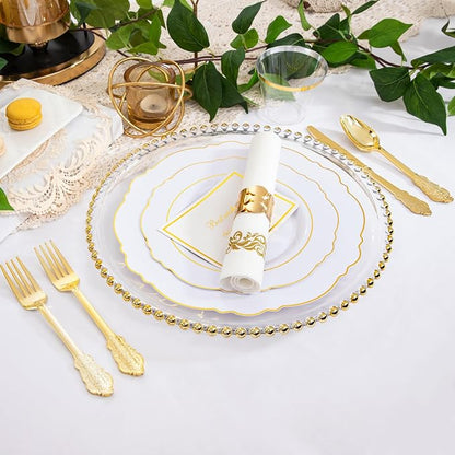 350 Pieces Gold Disposable Plates - Image 2