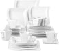 MALACASA Ivory White Dinnerware Sets, 30-Piece Porcelain Plates and Bowls Sets by MALACASA