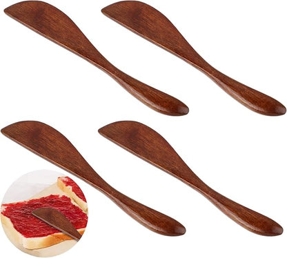 Molain 4Pcs Wooden Butter Knife, Condiment Knives, 5.9 Inch | Wooden, Jelly by Molain