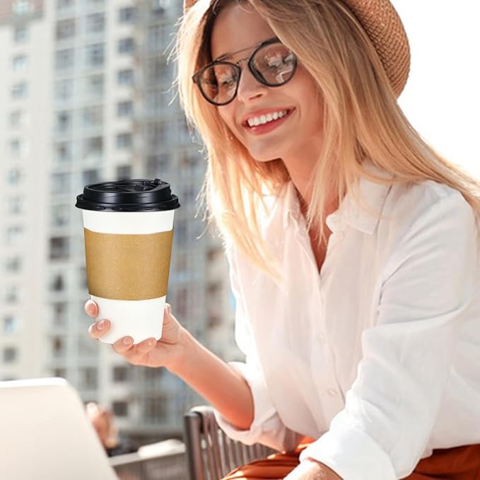 Lamosi 50 Pack 20 oz Disposable Coffee Cups - Image 8