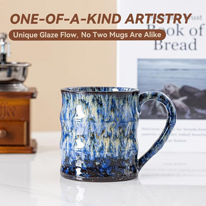 Unique Reactive Glaze Ceramic Coffee Mug - 15 oz Large Coffee Cup - Image 2