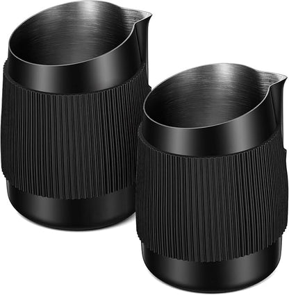 2 Pack Handleless Milk Pitcher, 15.2oz/450ml Espresso Steaming Pitcher - Image 8