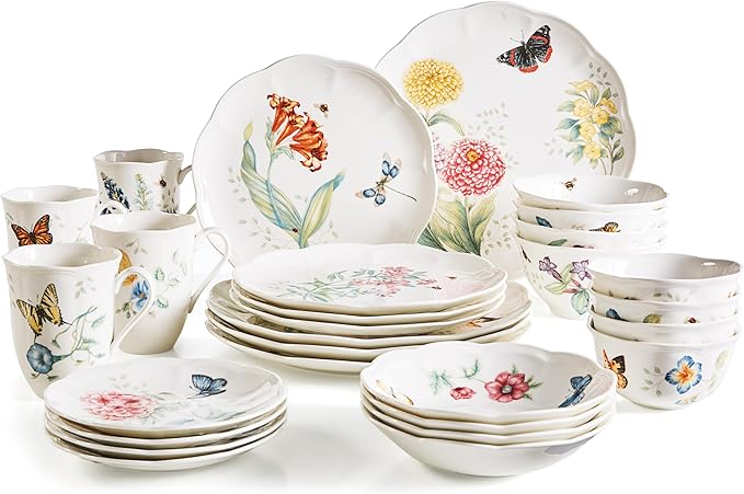 Lenox Butterfly Meadow Porcelain 28-Piece Dinnerware Set by Lenox