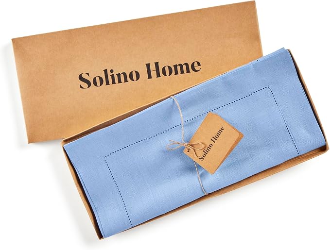 Solino Home 100% Pure Linen Dining Table Runner Cornflower Blue, 14 x 60 in | - Image 6