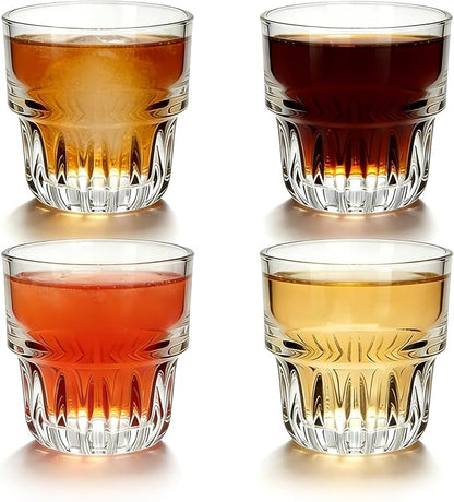 5oz Mini Old Fashioned Whisky Glasses 4 Pack, Small Juice & Cortado Glasses | by Mapoxy