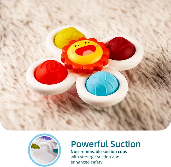 LiKee Strong Suction Cup Fidget Rotating Sensory Bath Toys - Image 4