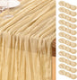 DeZerlor Champagne Cheesecloth Table Runners 12 Pack Summer Boho Runners | by DeZerlor