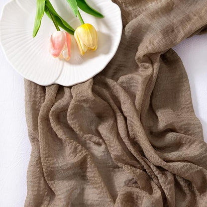 Cheesecloth Table Runner Summer Boho Wedding Shower Party Home Decor | Nude - Image 2