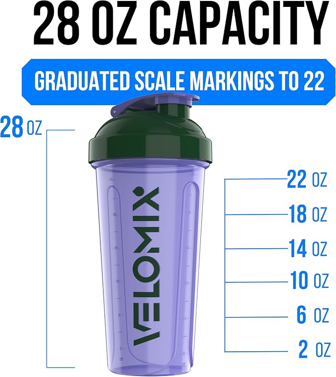 VELOMIX 2 Pack 28oz Protein Shaker Bottle - Image 4
