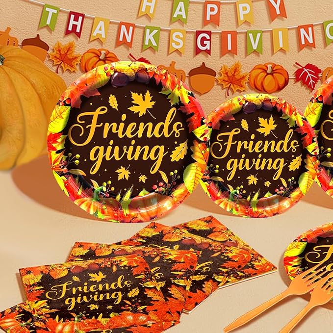 96 Pieces Friendsgiving Tableware Set Party Supplies - Image 6