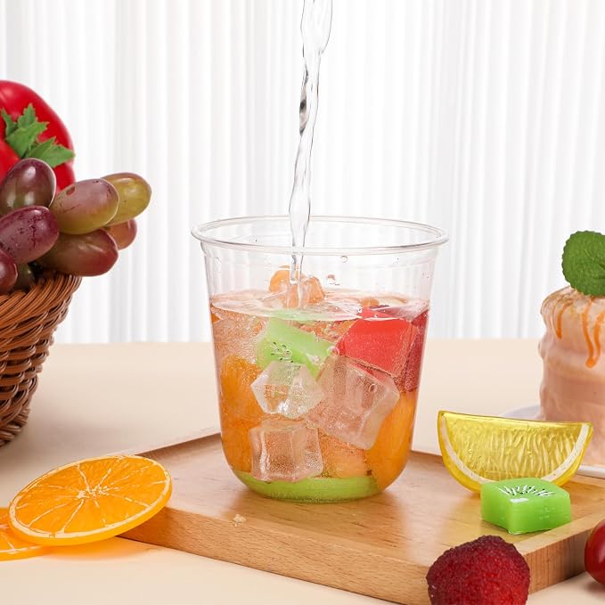 Ziliny 50 Pcs Disposable Stemless Glasses 12oz Crystal Plastic Wine Glasses - Image 6