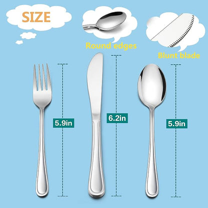 LIANYU 12-Piece Kids Silverware Set, Stainless Steel Toddler Utensils Set | - Image 2