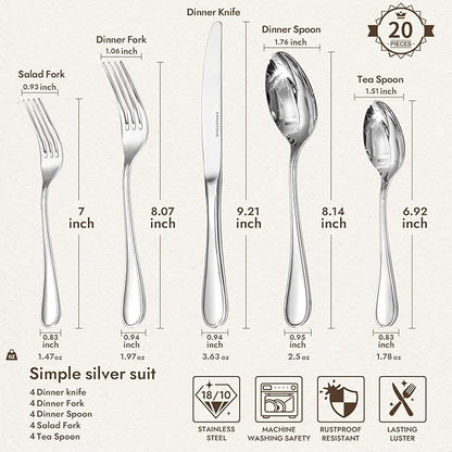 18/10 Stainless Steel Silverware Set - Image 2