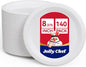 JOLLY CHEF 8.37 inch Disposable Paper Plates 140 Count, Heavy Duty Paper Plates for Everyday Use