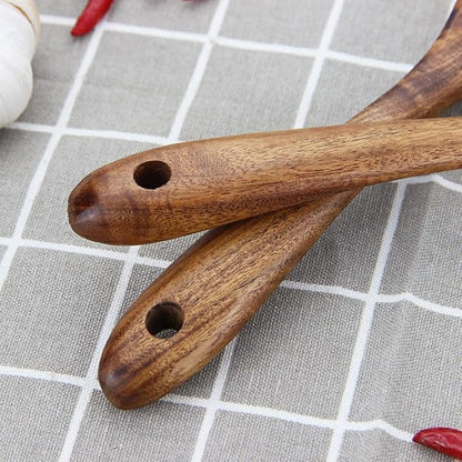 Wooden Salad Servers, 10.2" Acacia Wood Salad Fork & Spoon - Image 5