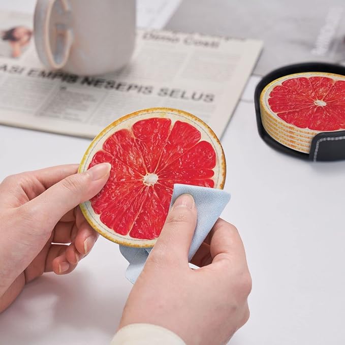 6 Pack Pink Grapefruit Slice Coaster - Image 6