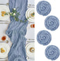 IVAPUPU Dusty Blue Table Runner 120 Inches by IVAPUPU