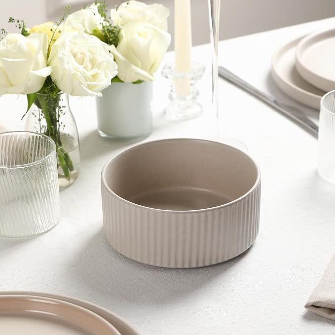 Stone Lain Haven Modern Stoneware 4 Piece Bowls Sets, Dish Set - Image 3