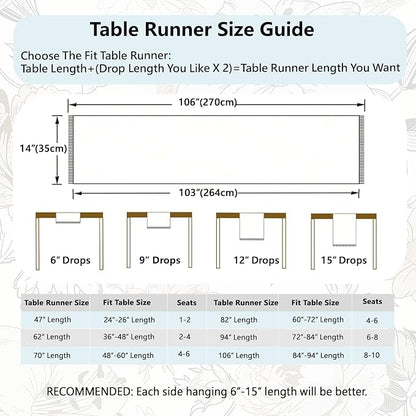 Farmhouse Boho Rustic Neutral Table Runner Decor - Image 6