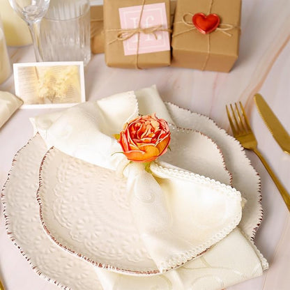 Handmade Flower Napkin Rings Set of 6, Valentine's, Thanksgiving Table - Image 5
