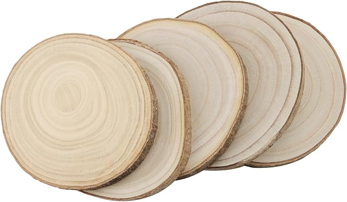 KINJOEK 10 PCS 7-8 Inch Large Natural Wood Slices - Image 3