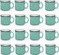 Set of 16 Ceramic Campfire Mugs – 15 Oz, Teal – Coffee & Tea Cups by GiftsbyDesign