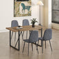 4 Chair Dining Table Set，Dinner Table Set for 4，55'' Kitchen Table and Suede Nap Fabic Chairs Set of 4, 5 Piece Dining Table Set for Kitchen Dining Room