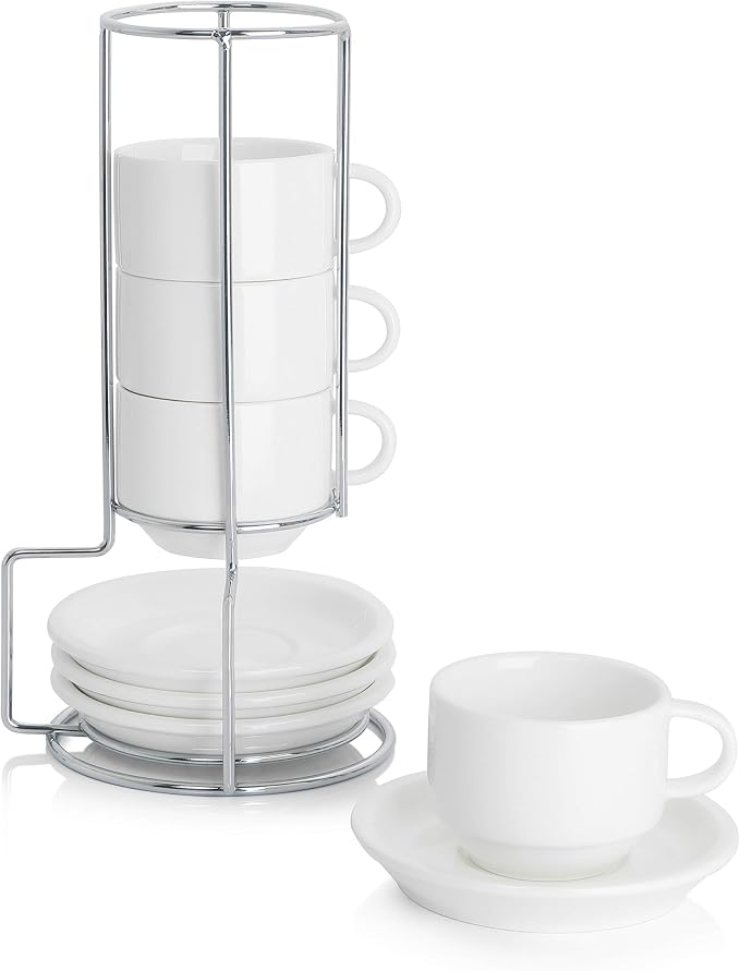 Sweese 2.5 Ounce Porcelain Stackable Espresso Cups by Sweese