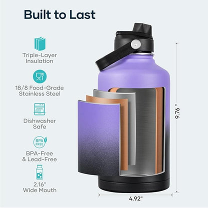 BUZIO 64 oz Insulated Stainless Steel Water Bottle - Image 4